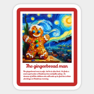 Gingerbread man in starry night Sticker